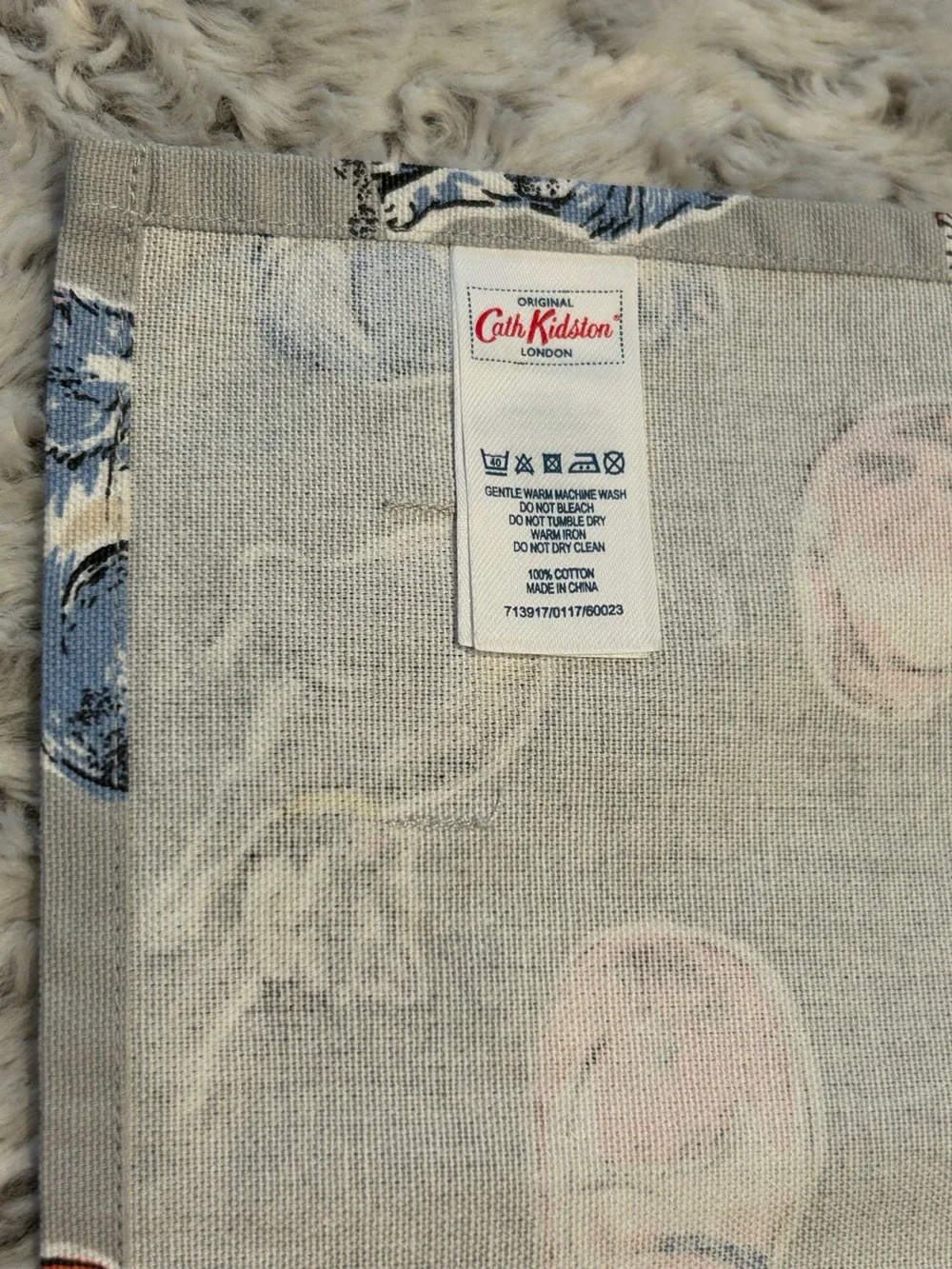 Cath Kidston Grey Multicolor Cat Print Tea Towel